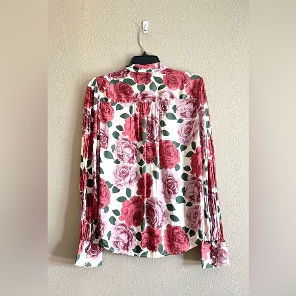 Paige Floral Print Neck Tie Button Down Blouse - Picture 6 of 6